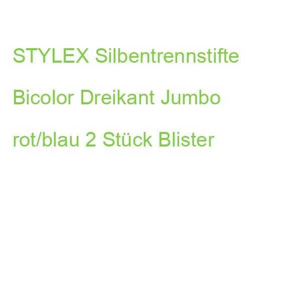 STYLEX Silbentrennstifte Bicolor Dreikant Jumbo rot/blau 2 Stück Blister