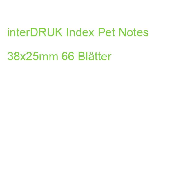 interDRUK Index Pet Notes 38x25mm 66 Blätter