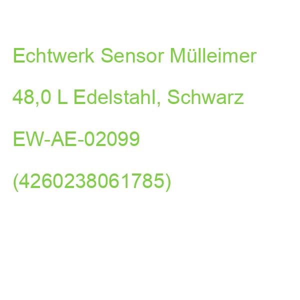 Echtwerk Sensor Mülleimer 48,0 L Edelstahl, Schwarz EW-AE-02099 (4260238061785)