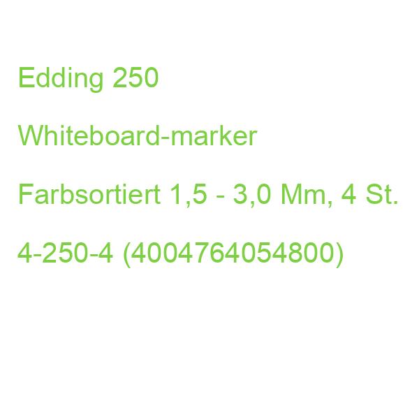 Edding 250 Whiteboard-marker Farbsortiert 1,5 - 3,0 Mm, 4 St. 4-250-4-2 (4057305072283)