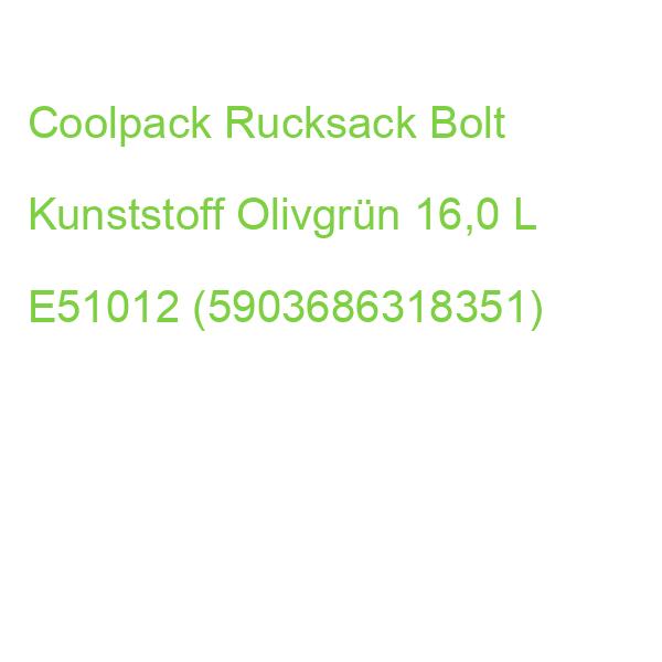 Coolpack Rucksack Bolt Kunststoff Olivgrün 16,0 L E51012 (5903686318351)