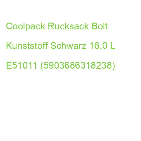 Coolpack Rucksack Bolt Kunststoff Schwarz 16,0 L E51011 (5903686318238)