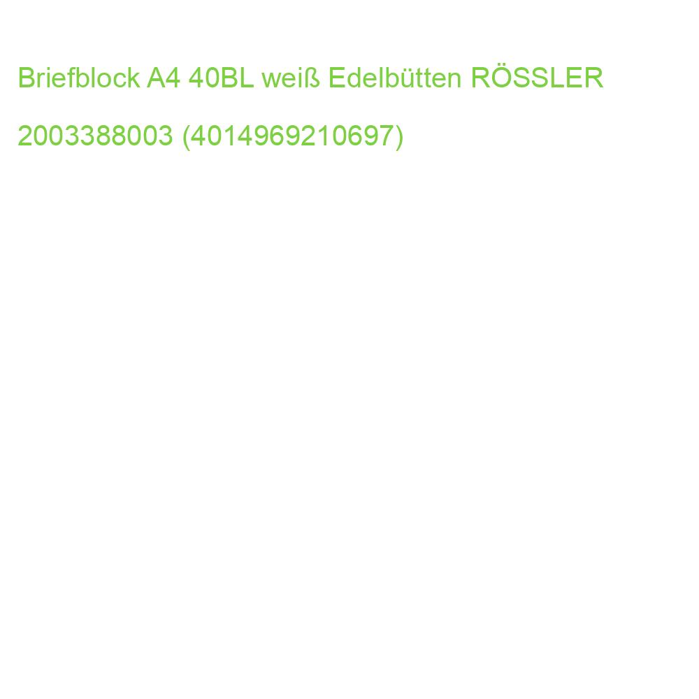 Briefblock Bütten weiß A4, 100 g qm RÖSSLER 2003388003 (4014969210697)