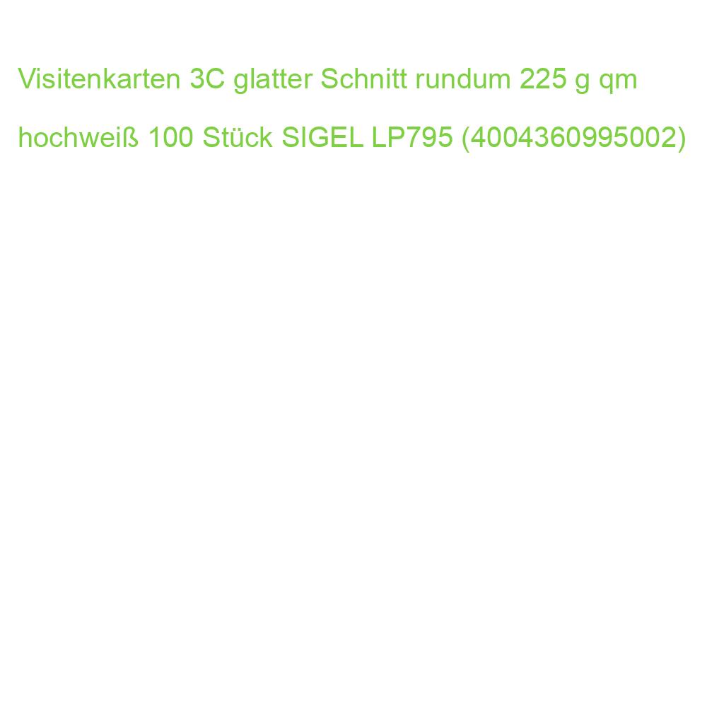 Visitenkarten 3C glatter Schnitt rundum 225 g qm hochweiß 100 Stück SIGEL LP795 (4004360995002)