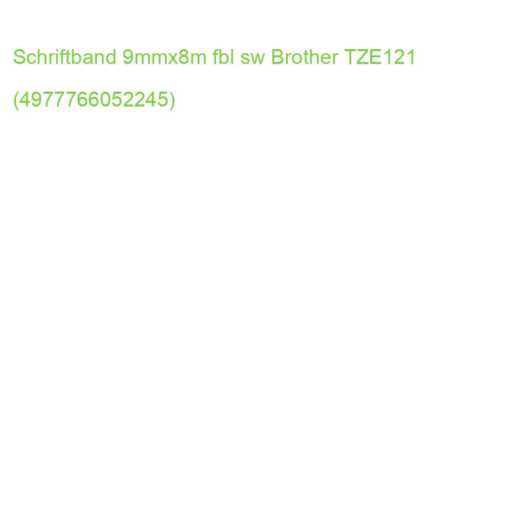 TZe-121 Schriftbandkassette laminiert 9 mmx8 m schwarz auf farblos BROTHER TZE121 (4977766052245)