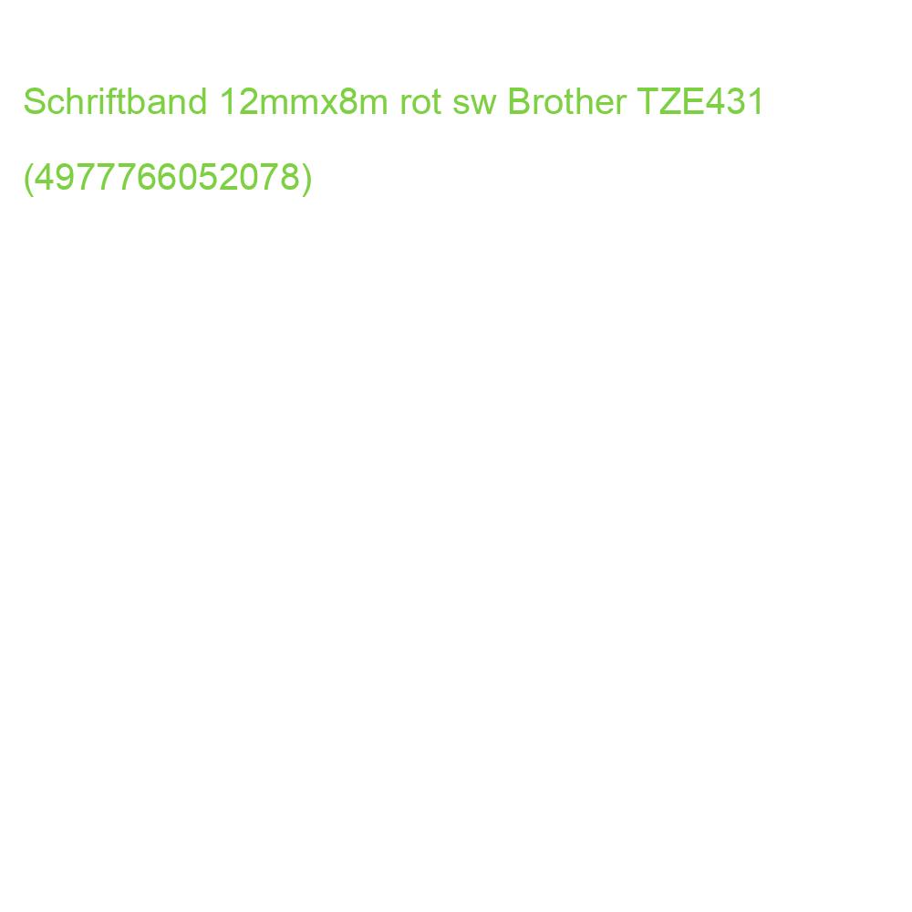 TZe-431 Schriftbandkassette laminiert 12 mmx8 m schwarz auf rot BROTHER TZE431 (4977766052078)