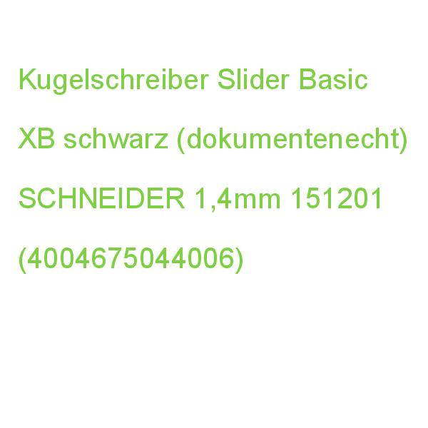 Kugelschreiber Slider Basic XB schwarz (dokumentenecht) SCHNEIDER 151201 (4004675044006)
