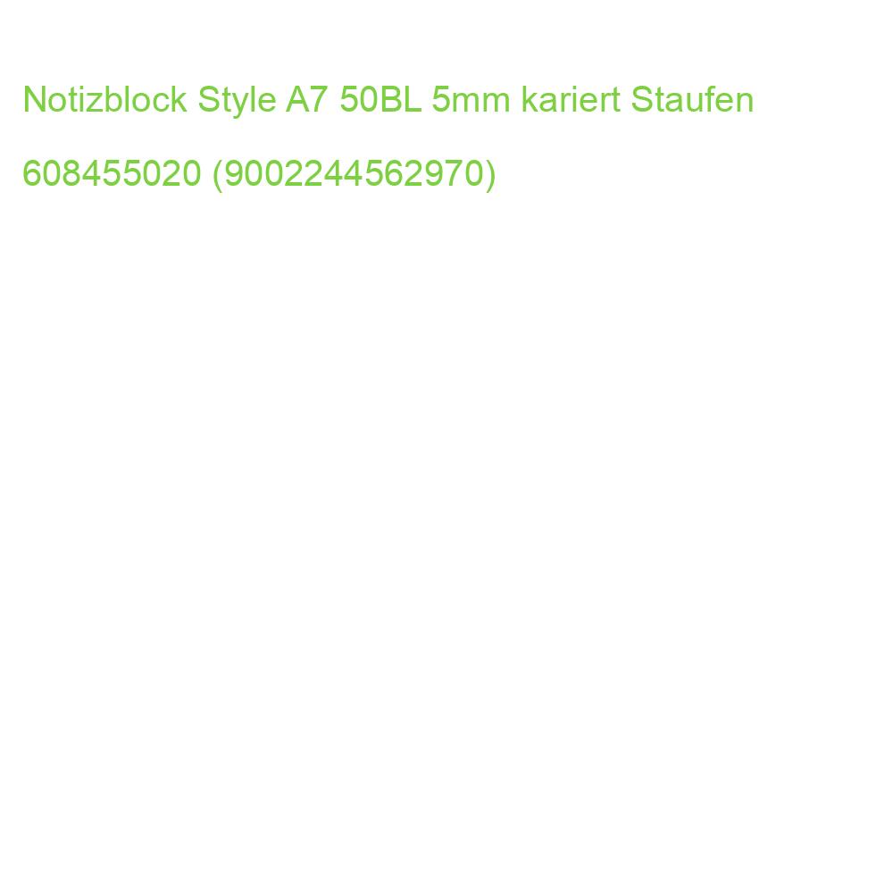 Notizblock A7, 48 Blatt 60 g qm kariert STAUFEN STYLE 608455020 (9002244562970)
