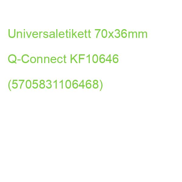 Inkjet+Laser+Kopier-Etiketten 70,0x36,0 mm weiß 2400 Stück 100 Q-CONNECT KF10646 (5705831106468)