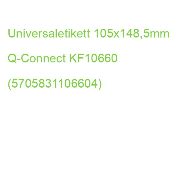 Inkjet+Laser+Kopier-Etiketten 105,0x148,5 mm weiß 400 Stück 100 Q-CONNECT KF10660 (5705831106604)