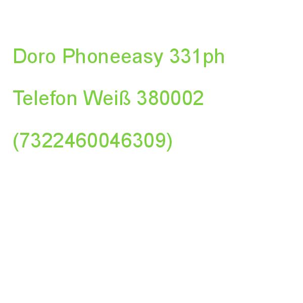 Doro Phoneeasy 331ph Schnurgebundenes Telefon Weiß 380002 (7322460046309)