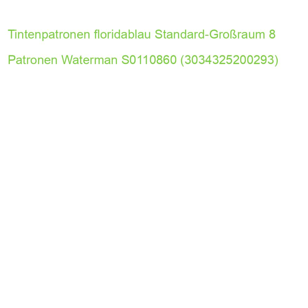 Tintenpatronen floridablau Standard-Großraum 8 Patronen Waterman S0110860 (3034325200293)