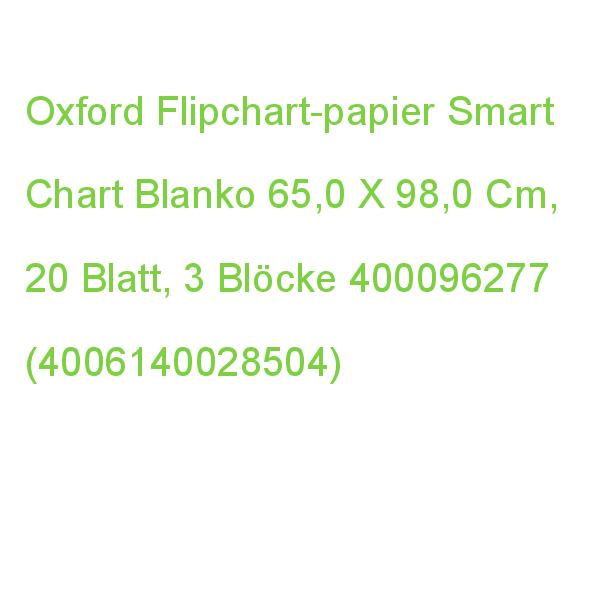 Oxford Flipchart-papier Smart Chart Blanko 65,0 X 98,0 Cm, 20 Blatt, 3 Blöcke 400096277 (4006140028511)