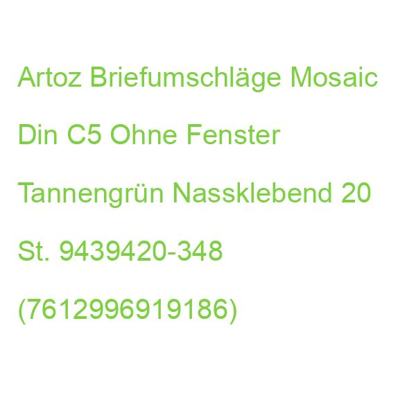 Artoz Briefumschläge Mosaic Din C5 Ohne Fenster Tannengrün Haftklebend 20 St. 9439420-348 (7612996919186)