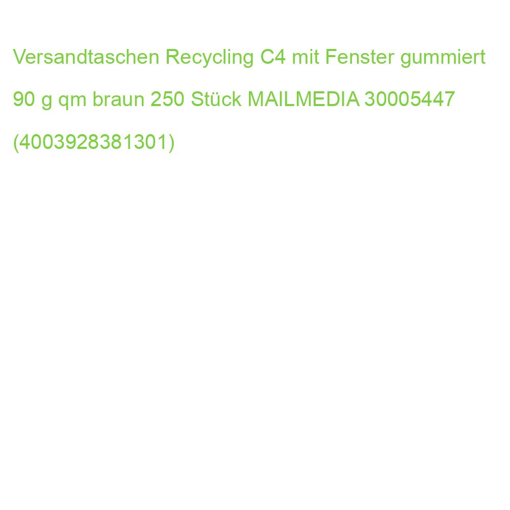 Versandtaschen Recycling C4 mit Fenster gummiert 90 g qm braun 250 Stück MAILMEDIA 30005447 (4003928381301)