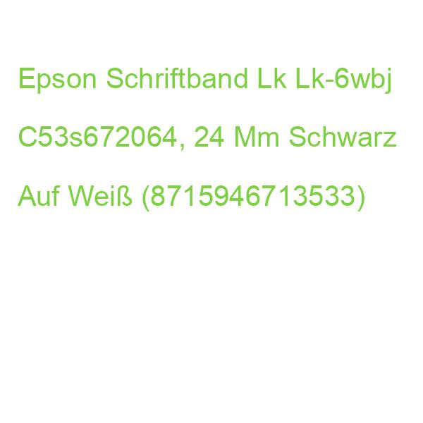 Epson Schriftband Lk Lk-6wbj C53s672064, 24 Mm Schwarz Auf Weiß (8715946713533)