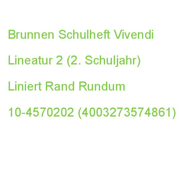 Brunnen Schulheft Vivendi Lineatur 2 Liniert Din A5 Ohne Rand, 16 Blatt 10-4570202 (4003273574861)