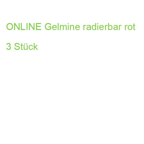 ONLINE Gelmine radierbar rot 3 Stück