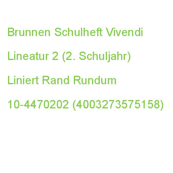 Brunnen Schulheft Vivendi Lineatur 2 Liniert Din A4 Ohne Rand, 16 Blatt 10-4470202 (4003273575158)