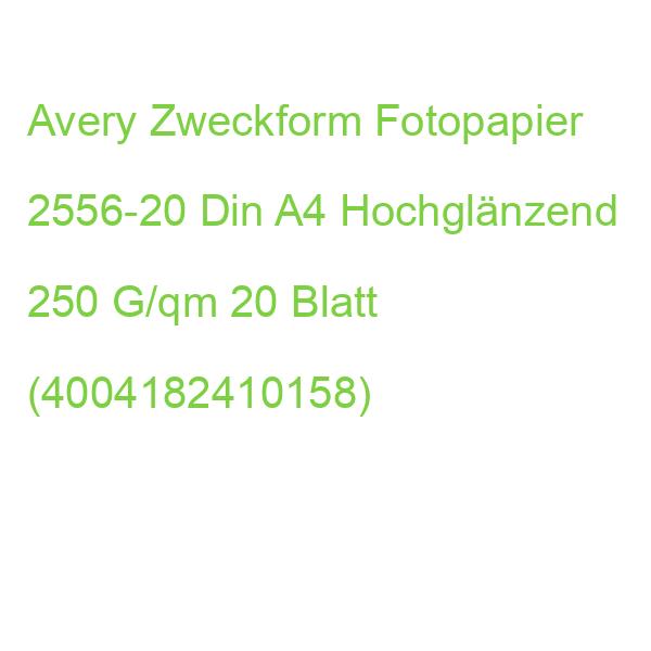 Avery Zweckform Fotopapier 2556-20 Din A4 Hochglänzend 250 G/qm 20 Blatt (4004182410158)