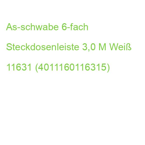 As-schwabe 6-fach Steckdosenleiste 3,0 M Weiß 11631 (4011160116315)