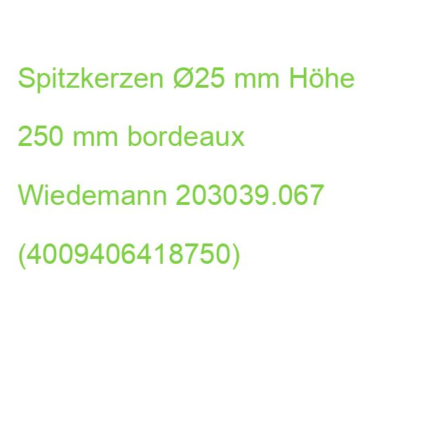 Spitzkerzen 25 mm Höhe 250 mm bordeaux 203039.067 (4009406418750)