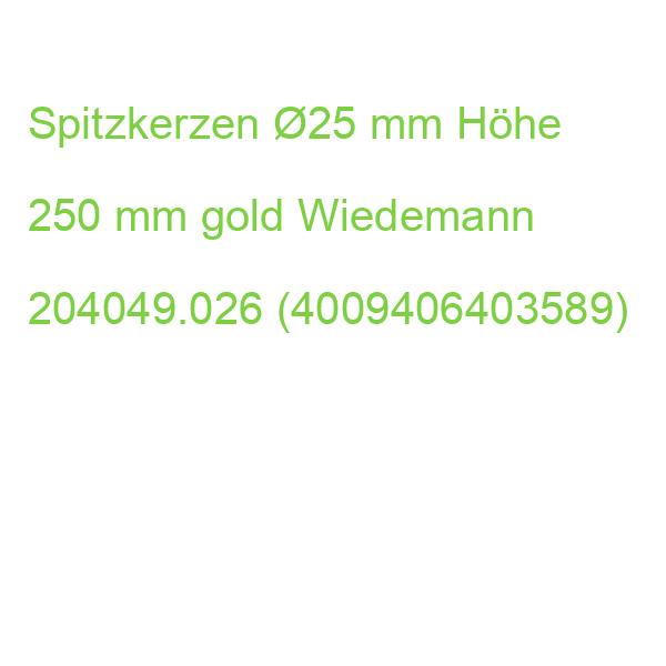 Spitzkerzen 25 mm Höhe 250 mm gold 204049.026 (4009406403589)