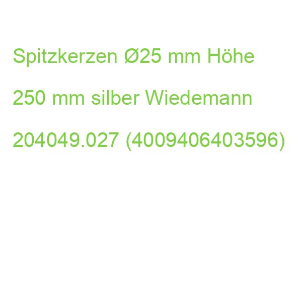 Spitzkerzen 25 mm Höhe 250 mm silber 204049.027 (4009406403596)