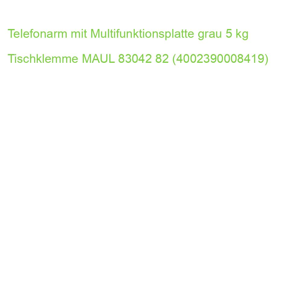 Telefonarm mit Multifunktionsplatte grau 5 kg Tischklemme MAUL 83042 82 (4002390008419)