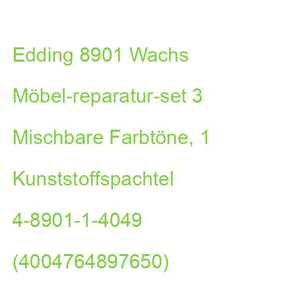 Edding 8901 Wachs 4-8901-1-4049 Möbel-reparatur-set 3 Mischbare Farbtöne, 1 Kunststoffspachtel (4004764897650)