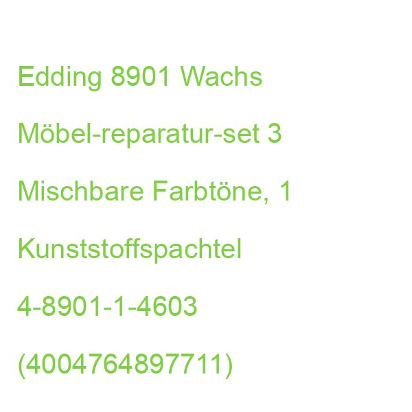 Edding 8901 Wachs 4-8901-1-4603 Möbel-reparatur-set 3 Mischbare Farbtöne, 1 Kunststoffspachtel (4004764897711)