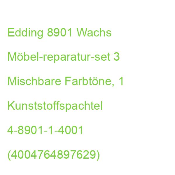 Edding 8901 Wachs 4-8901-1-4001 Möbel-reparatur-set 3 Mischbare Farbtöne, 1 Kunststoffspachtel (4004764897629)
