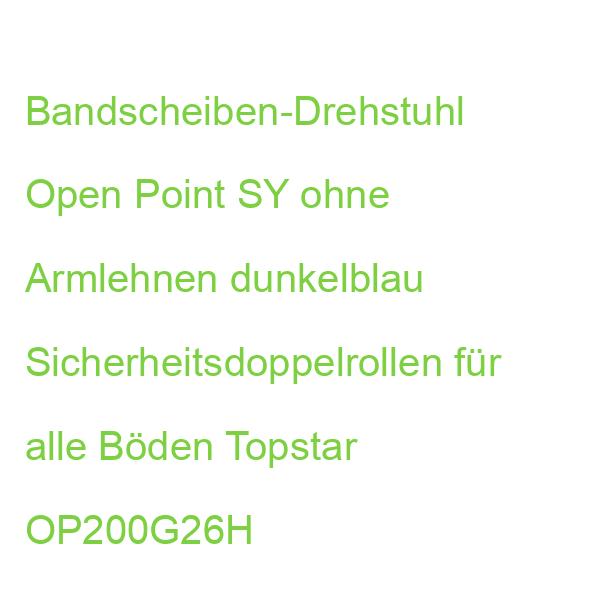 Bandscheiben-Drehstuhl Open Point SY ohne Armlehnen dunkelblau Sicherheitsdoppelrollen für alle Böden TOPSTAR OP200G26H 