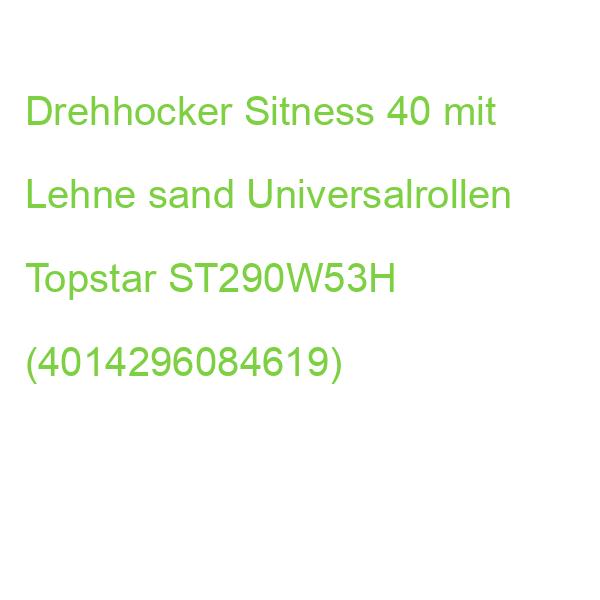 Drehhocker Sitness 40 mit Lehne sand Universalrollen TOPSTAR ST290W53H (4014296084619)