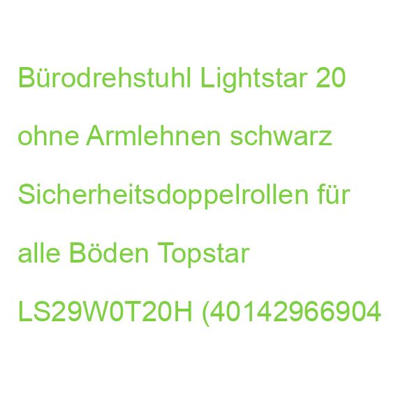 Bürodrehstuhl Light Star 20 ohne Armlehnen schwarz Sicherheitsdoppelrollen für alle Böden TOPSTAR LS29W0T20H (4014296690