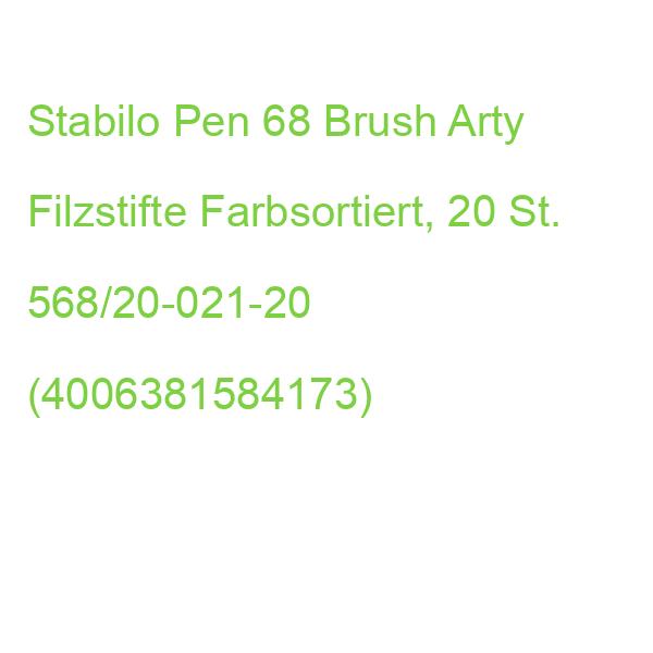 Stabilo Pen 68 Brush Arty Filzstifte Farbsortiert, 20 St. 568/20-021-20 (4006381584173)
