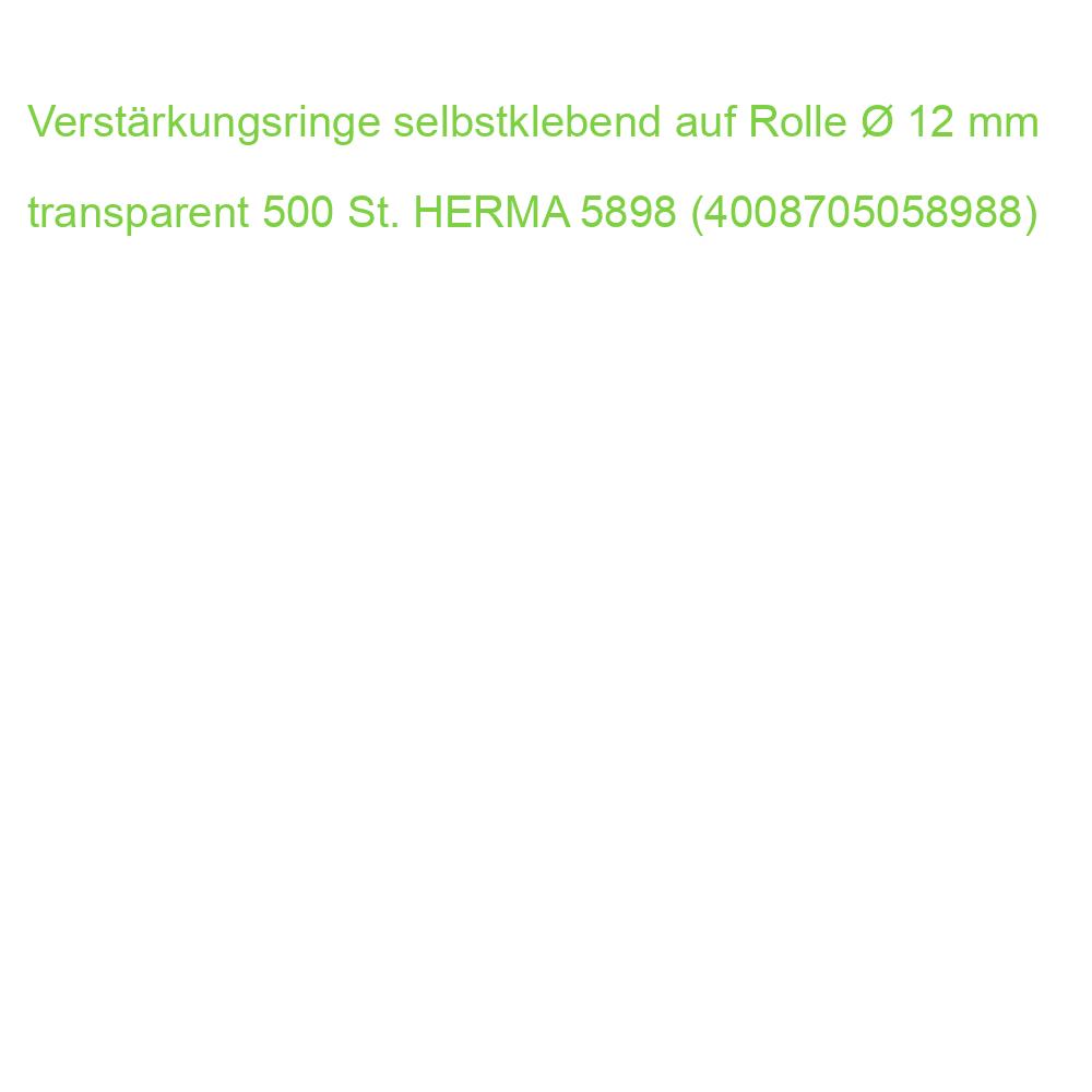 Verstärkungsringe selbstklebend auf Rolle  12 mm transparent 500 St. HERMA 5898 (4008705058988)