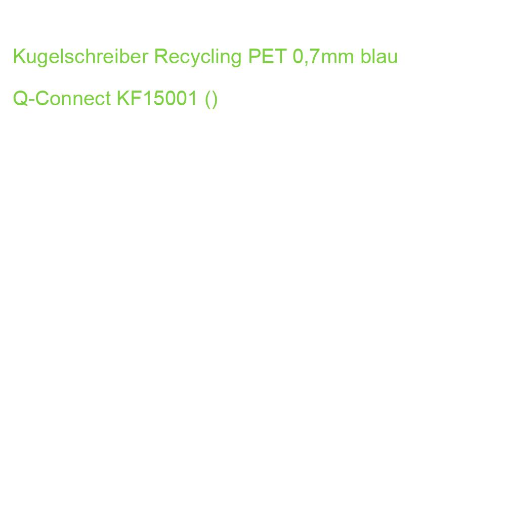 Kugelschreiber Recycling PET 0,7mm blau Q-CONNECT KF15001 ()
