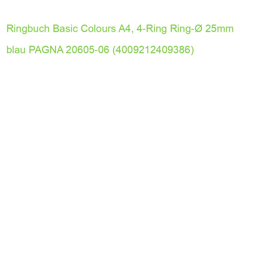 Ringbuch Basic Colours A4, 4-Ring Ring- 25mm blau PAGNA 20605-06 (4009212409386)