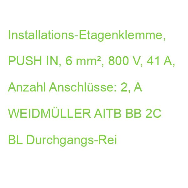 AITB 6 BB 2C BL Durchgangs-Reihenklemme WEIDMÜLLER Durchgangs-Reihenklemme, 1 Stock 2668710000 (4064675030379)