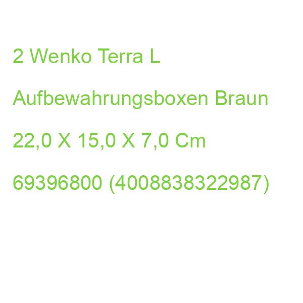2 Wenko Terra L Ordnungsboxen Braun 22,0 X 15,0 X 7,0 Cm 69396800 (4008838322987)