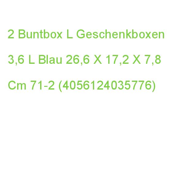 2 Buntbox L Geschenkboxen 3,6 L Blau 26,6 X 17,2 X 7,8 Cm 71-2 (4056124035776)