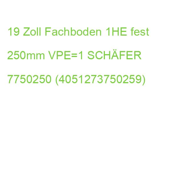 19 Zoll Fachboden 1HE fest 250mm VPE=1 SCHÄFER B7750250 (4051273750259)