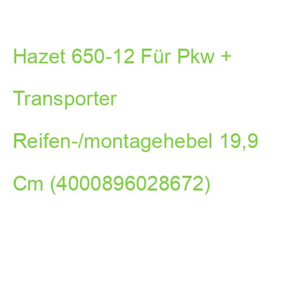 Hazet 650-8 Für Pkw + Transporter Reifen-/montagehebel 19,9 Cm (4000896028672)