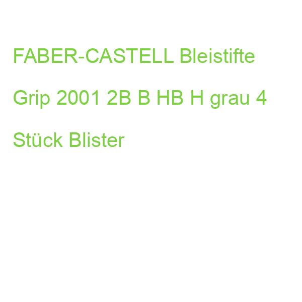 FABER-CASTELL Bleistifte Grip 2001 2B B HB H grau 4 Stück Blister