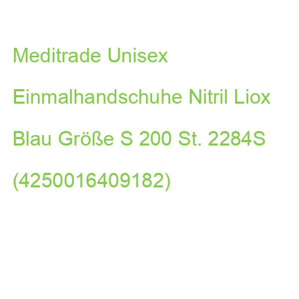 Meditrade Unisex Einmalhandschuhe Nitril Liox Blau Größe S, 200 St. 2284S (4250016409182)