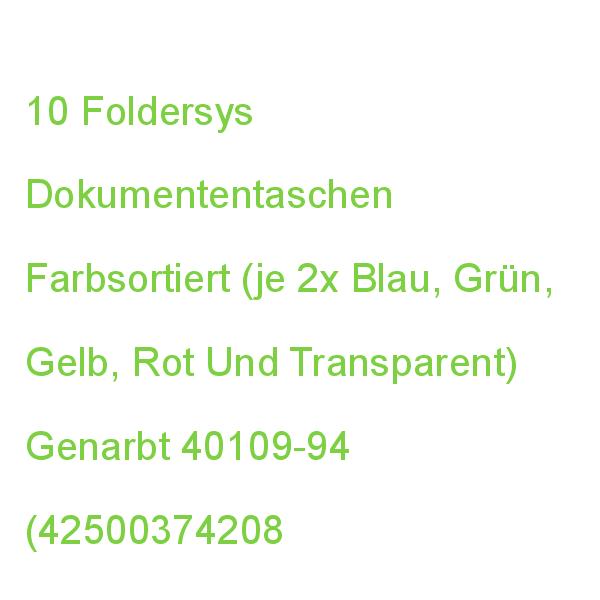 10 Foldersys Dokumententaschen Din A4 Farbsortiert Genarbt 0,20 Mm 40109-94 (4250037420869)