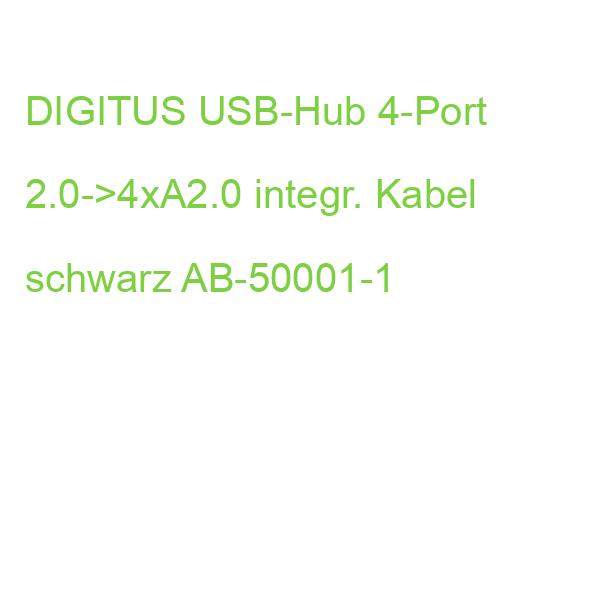 DIGITUS USB-Hub 4-Port 2.0->4xA2.0 integr. Kabel schwarz AB-50001-1