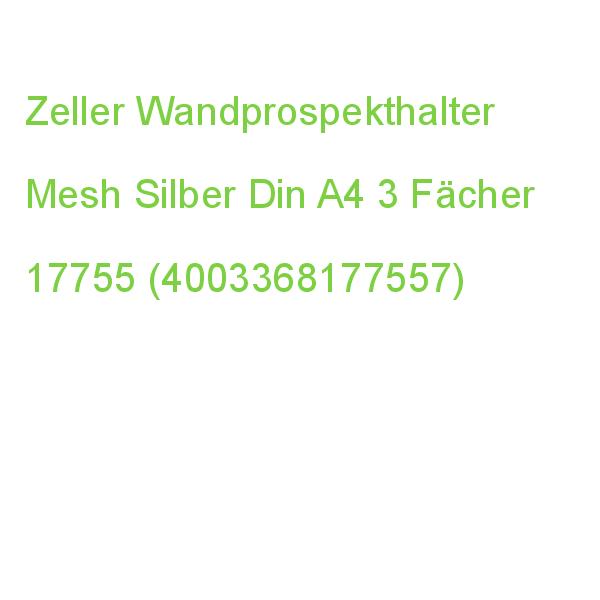 Zeller Wandprospekthalter Mesh Silber Din A4 3 Fächer 17755 (4003368177557)