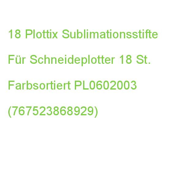 Plottix Sublimationsstifte Für Schneideplotter Farbsortiert, 18 St. PL0602003 (0767523868929)